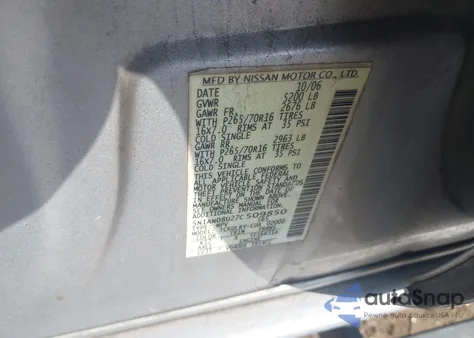 2007 Nissan Xterra S из США, поврежденный, VIN 5N1AN08U27C509850